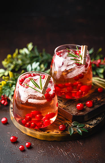 Punch de Noël au cranberry et rhum